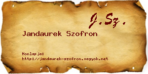 Jandaurek Szofron névjegykártya